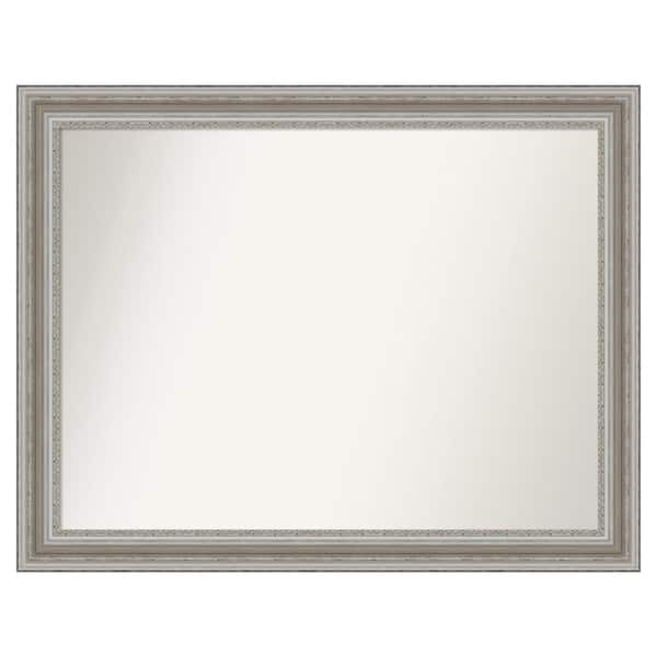 Amanti Art Parlor Silver 45.5 in. x 35.5 in. Cusom Non-Beveled Framed Bathroom Vanity Wall Mirror