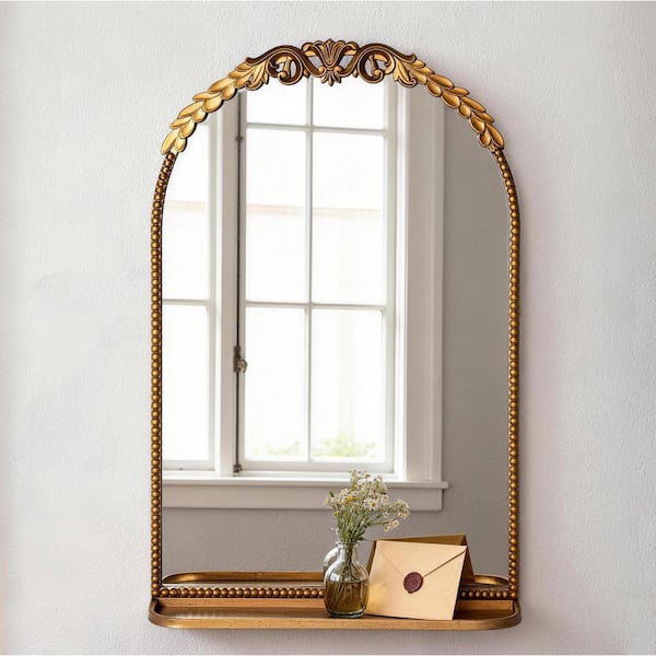 THKSHOUZ Vintage 35.4 W x 25.6 H x 1.8 D Resin Frame Arch Antiqued
