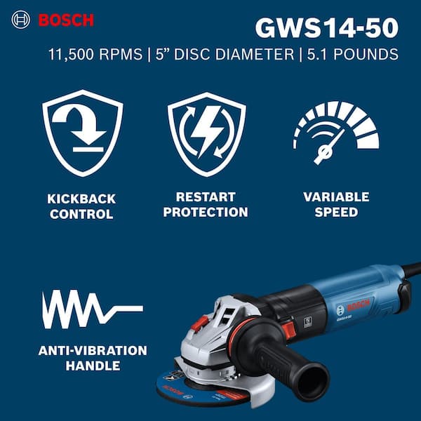 13 Amp Corded 5 in. Variable Speed Angle Grinder