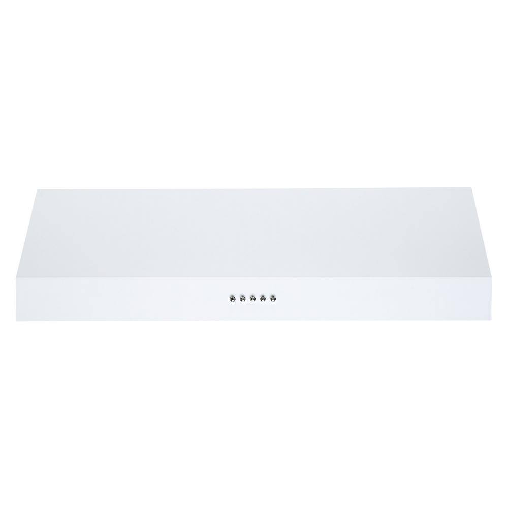 30" White Stainless Steel Under Cabinet Range Hood
