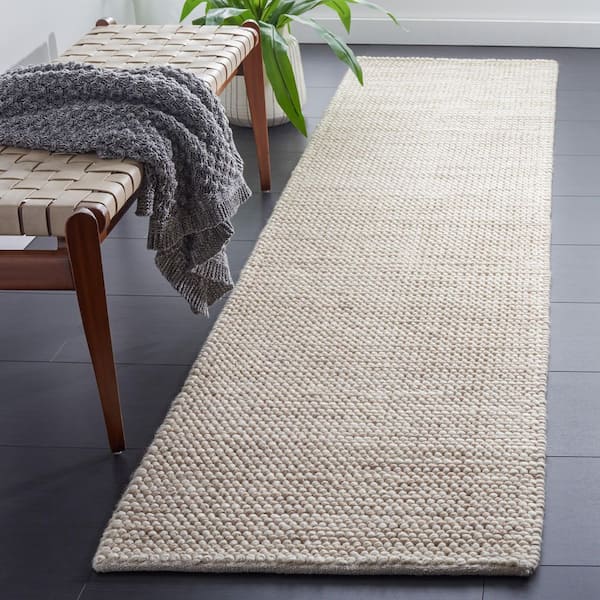 Natura 2 ft. x 9 ft. Beige/Ivory Textured Two-Toned Runner Rug