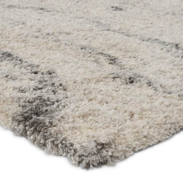 Windsor Gray/Cream 9x12 ft. Abstract Polypropylene Rectangle Area Rug