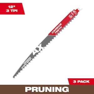 12 in. 3 TPI Pruning Carbide Teeth Wood Cutting SAWZALL Reciprocating Saw Blades (3-Pack)
