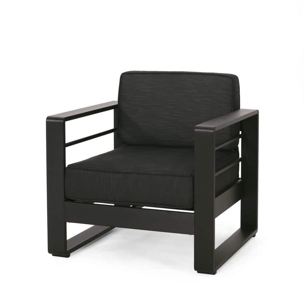 Dark Gray Aluminium Outdoor Lounge Chair with Black Cushions price history on PriceWatchPro