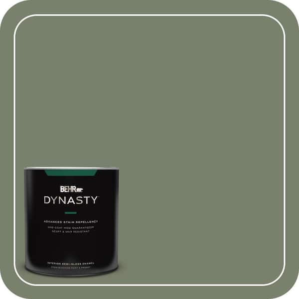 BEHR DYNASTY 1 qt. #430F-5 Bahia Grass Semi-Gloss Enamel Interior Stain-Blocking Paint and Primer