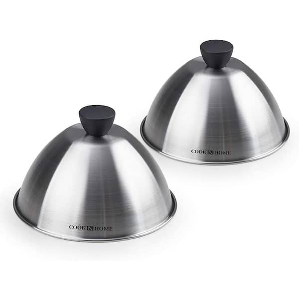 6 in. Stainless Steel Grill Cooking Steaming Dome Lid (2-Pack)