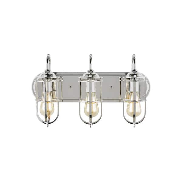 Generation Lighting Urban Renewal 3-Light Polished Nickel Vanity Light