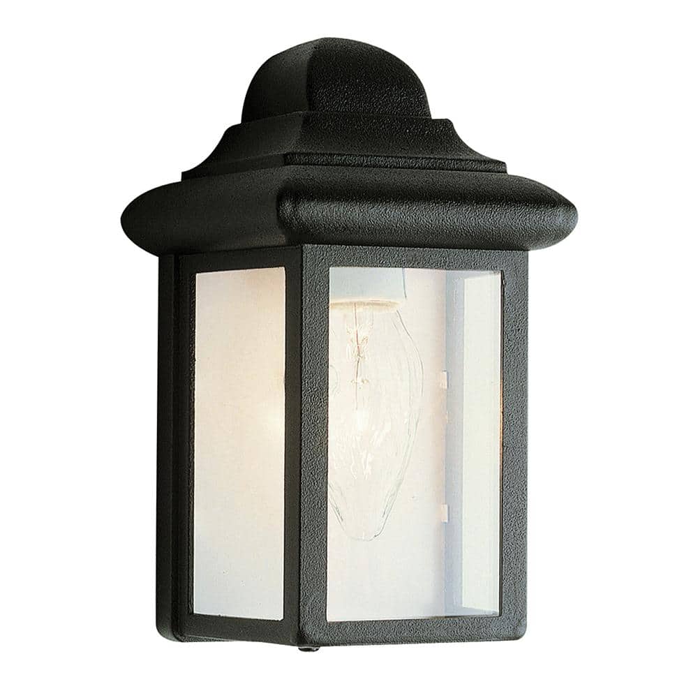 Vista 1-Light Black Outdoor Wall Light Fixture with Clear Glass price history on PriceWatchPro
