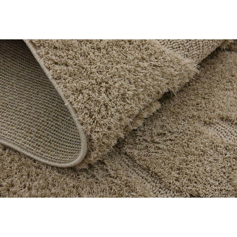 Botanical Bliss Beige Shag Rug 5' x 8' with Floral Pattern