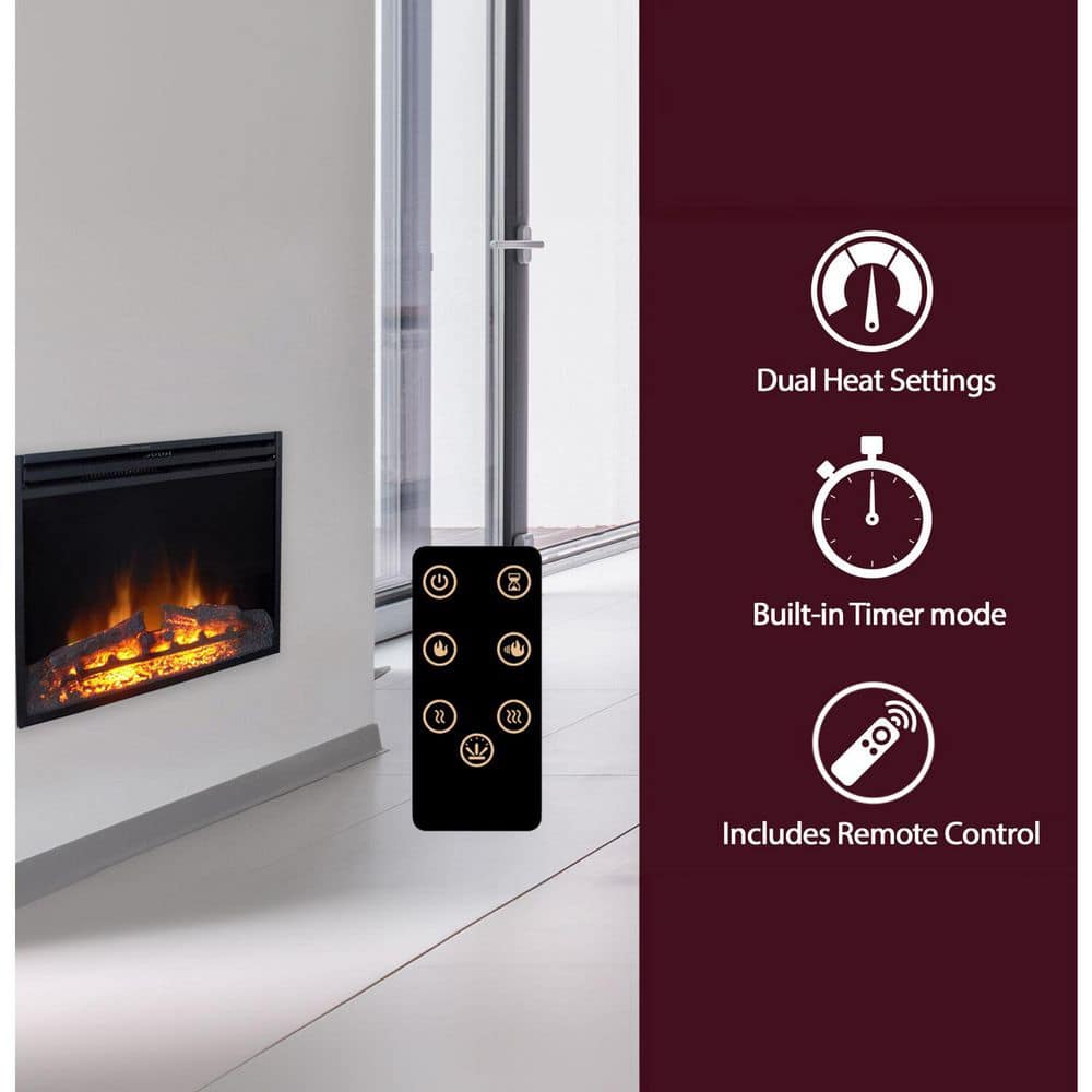 Cambridge 23-Inch Black Freestanding Electric Fireplace Heater