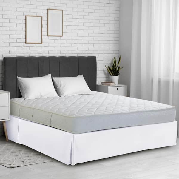 16" Pleated White Solid Queen Bed Skirt