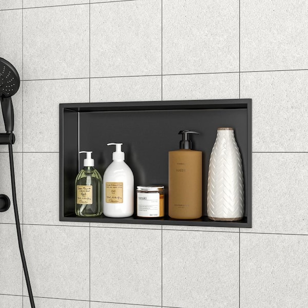 21 in. W x 13 in. H x 3.94 in. D Stainless Steel Shower Niche (Set of 1) Pieces in Gunmetal Black
