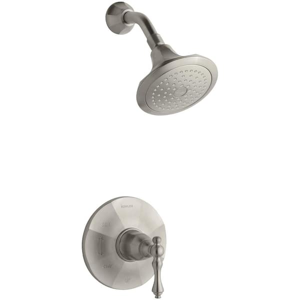 KOHLER Kelston 1-Spray 6.5 in. Single Wall Mount Fixed Shower Head in Vibrant Brushed Nickel