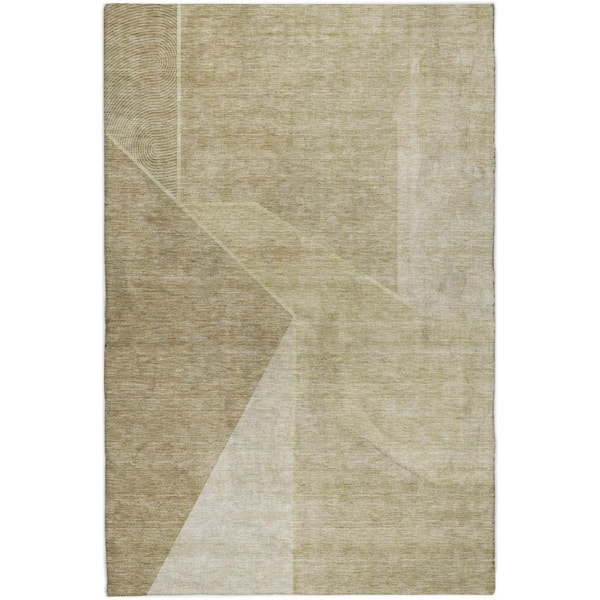 Dream Shag Premium Machine Washable Abstract ADS648 Beige 10 ft. x 14 ft. Area Rug
