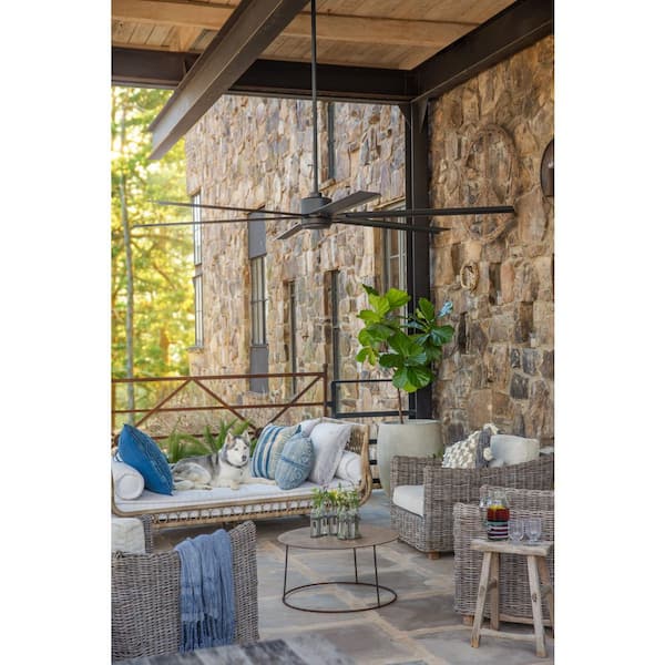 Indy Maxx 82 in. Integrated LED Indoor/Outdoor Matte Black Ceiling Fan with Wall Switch