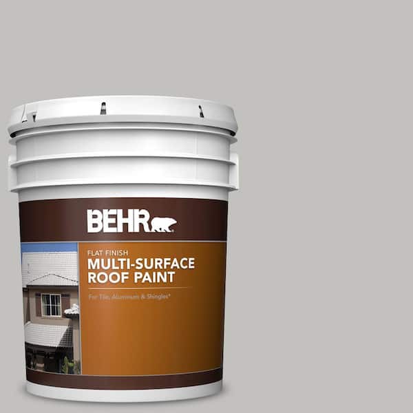BEHR 5 gal. #RP-11 Gravel Gray Flat Multi-Surface Exterior Roof Paint