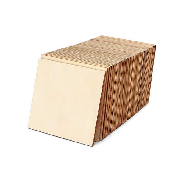 1/8 in. x 4 in. x 4 in. Plywood Square Wood Pieces Project Panel 50-Pack for Crafts, Painting, DIY Supplies