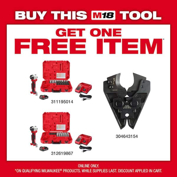 M18 18V Lithium-Ion Cordless FORCE LOGIC 600 MCM Cu Crimper with 750 MCM Expanded Jaw and Dies
