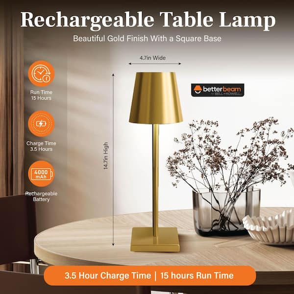BETTERBEAM Nora 15 in. Gold Modern Dimmable Integrated LED Stick