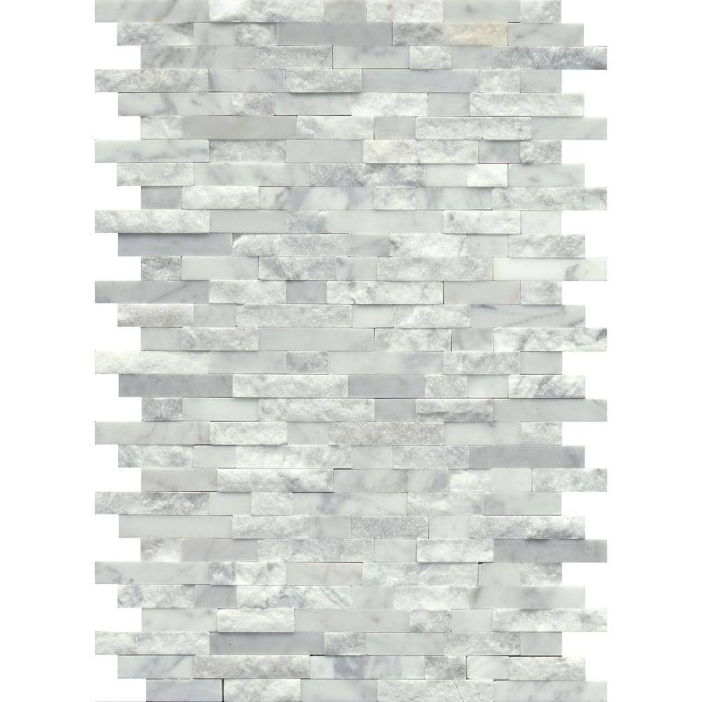 Feature White 12.01 in. x 17.99 in. Splitface Limestone Mosaic Tile- ( 1.5 sq ft. - 1 Each) price history on PriceWatchPro