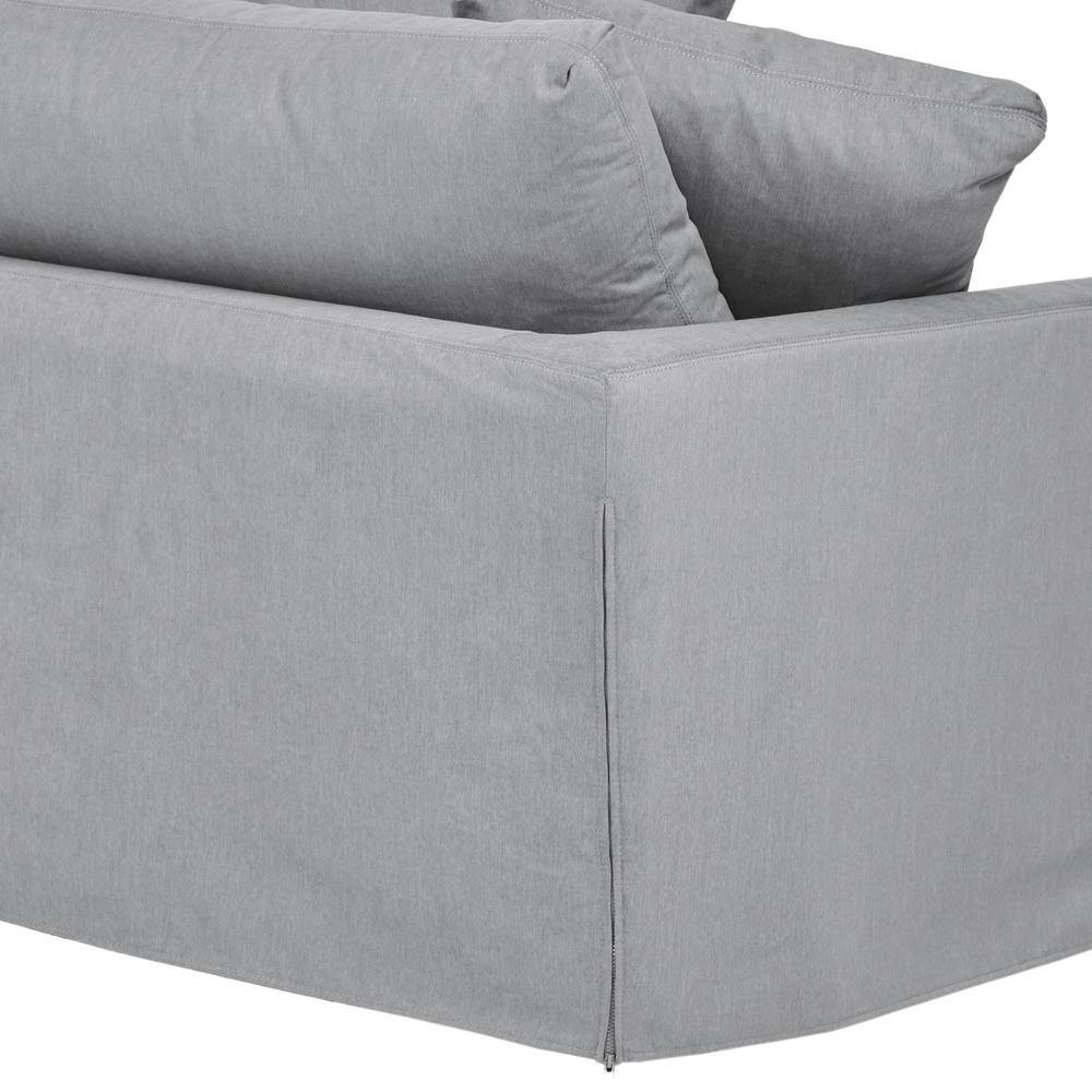 Ciara 93" Slate Gray Cotton Blend Upholstered Sofa with Flared Arms