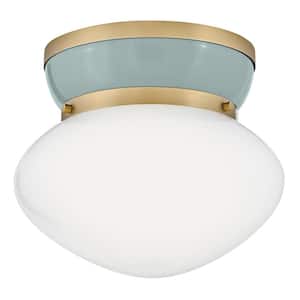 Lucy 12.0 in. 1-Light Lacquered Brass Flush Mount