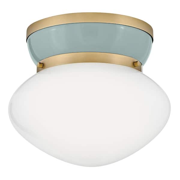 LARK Lucy 12.0 in. 1-Light Lacquered Brass Flush Mount