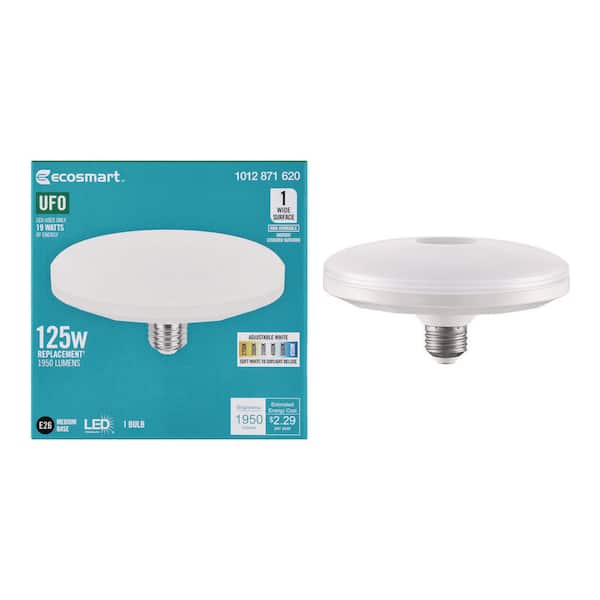 125-Watt Equivalent Wide Surface E26 Base Non-Dimmable LED Light Bulb with Selectable Color Temperature (1-Pack)