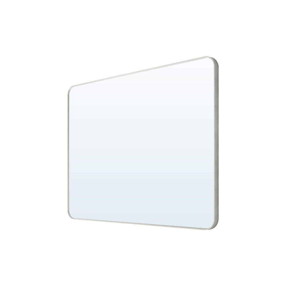 48 in. W x 36 in. H Rectangular Aluminum Framed Wall Bathroom Vanity Mirror in Brushed Nickel with Rounded Corners price history on PriceWatchPro