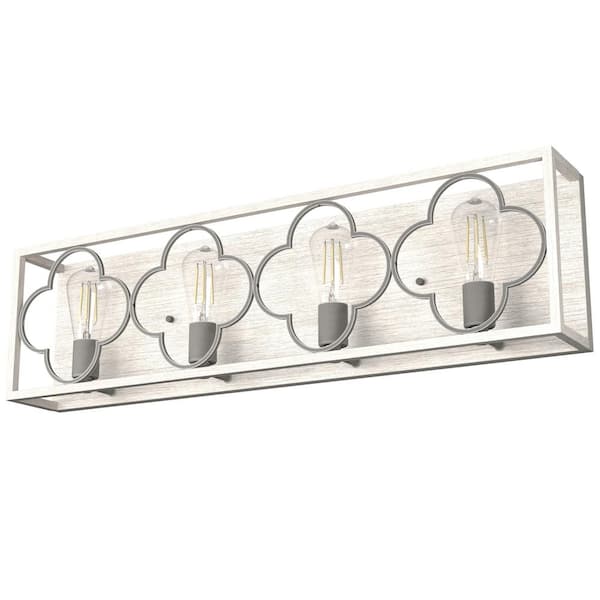 Gablecrest 33 in. 4-Light Distressed White Vanity Light