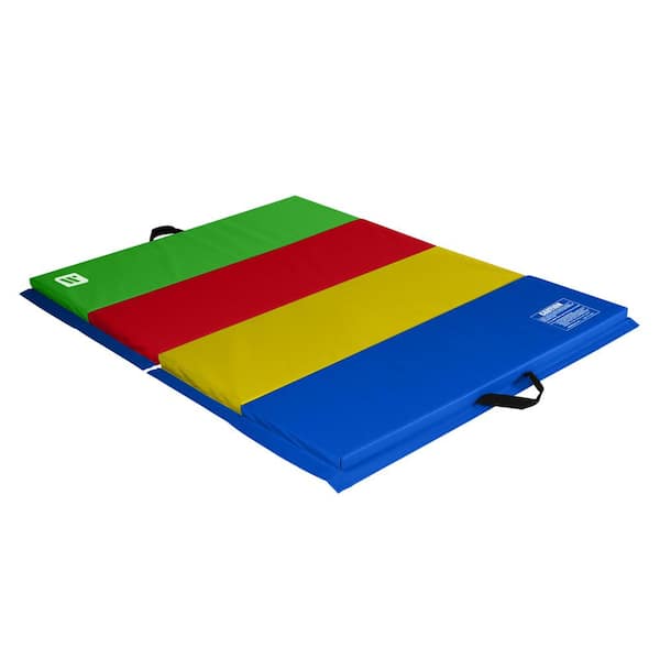 We Sell Mats Rainbow 48 in. W x 72 in. L x 2 in. T Personal Fitness and Exercise Gym Flooring Mat Tumbling and Gymnastics 24 sq. ft.