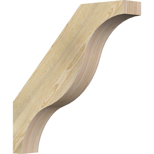 Ekena Millwork 4"W x 24"D x 24"H Funston Rough Sawn Knee Brace, Douglas Fir
