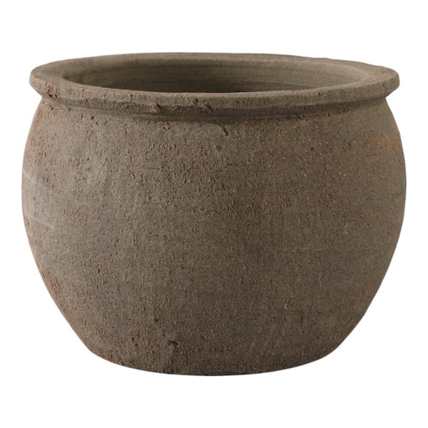 Brown Terracotta Traditional Rounded Decorative Planter (9 in. W x 7 in. H)