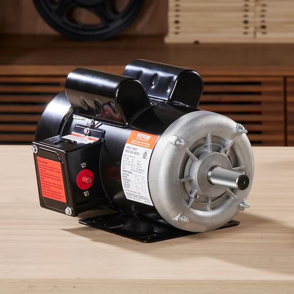 2 HP Electric Motor 1725 RPM, AC 115V/230V, 143/5T Frame Air Compressor Motor Single Phase, 7/8 in. Keyed Shaft, CW/CCW