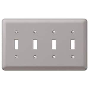 AMERELLE Vineyard 4 Gang Toggle Steel Wall Plate - Brushed Nickel 159T4BN -  The Home Depot