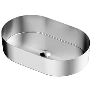 CCV400 21-5/8 in . Stainless Steel Vessel Bathroom Sink in Gray Stainless Steel