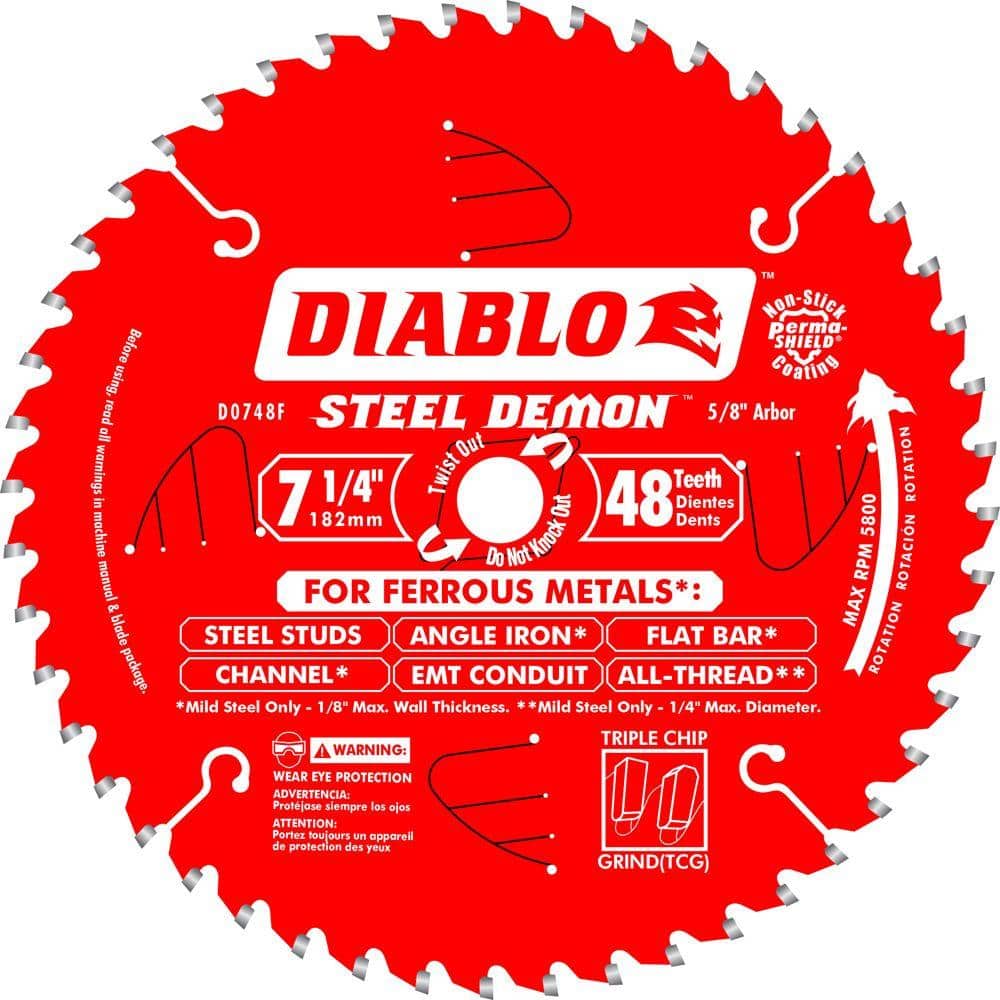 DIABLO 7-1/4 in. x 48-Teeth Steel Demon Ferrous Metal Cutting Saw