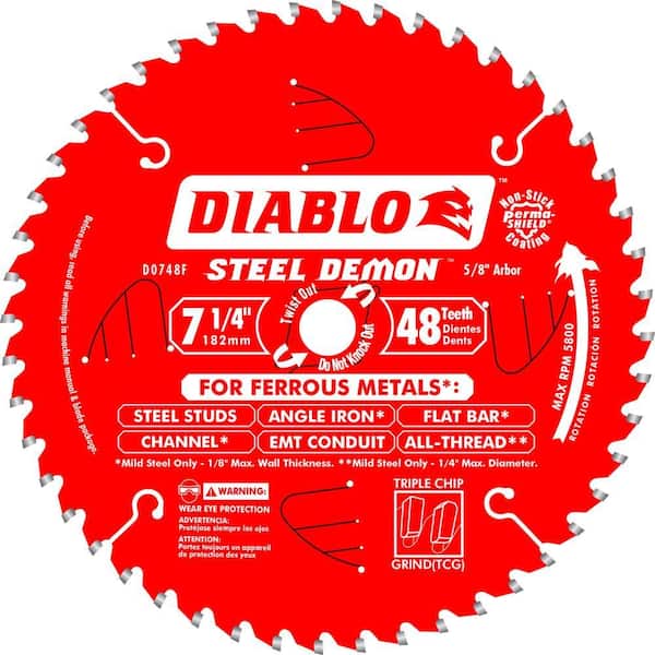 DIABLO 7-1/4 in. x 48-Teeth Steel Demon Ferrous Metal Cutting Saw Blade