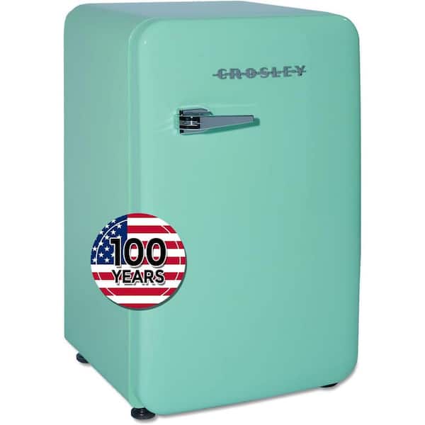 Crosley 3.2 cu. ft. 1-Door Compact Refrigerator, Retro Design, Door Storage Bins, Adjustable Glass Shelves, Mint Green