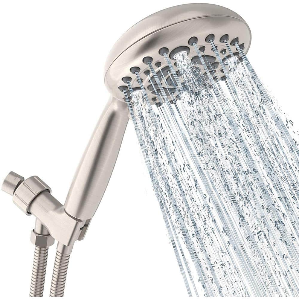 4-Spray Patterns with 2.5 GPM 6 in. H Wall Mount Rain Fixed Shower Head in 