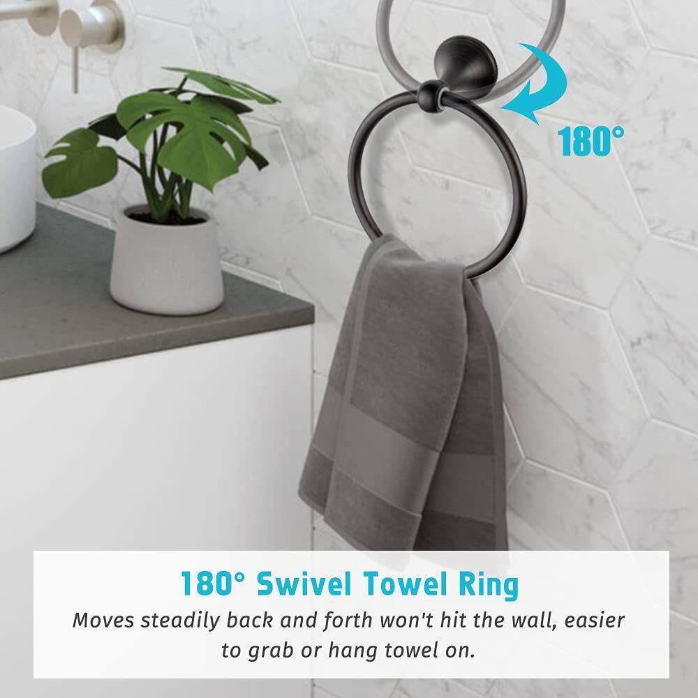 Matte Black 4-Piece Bathroom Hardware Set with Adjustable Towel Bar
