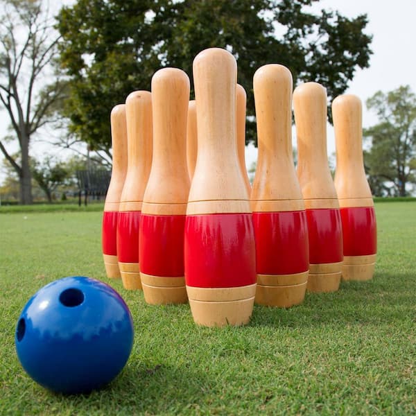 Trademark 11 in. Wooden Lawn Bowling Set 80-LB11 - The Home Depot