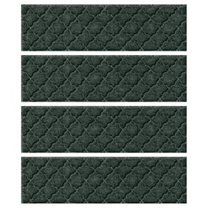 Waterhog Cordova Evergreen 8.5 in. x 30 in. PET Polyester Indoor Outdoor Stair Tread Cover (Set of 4)