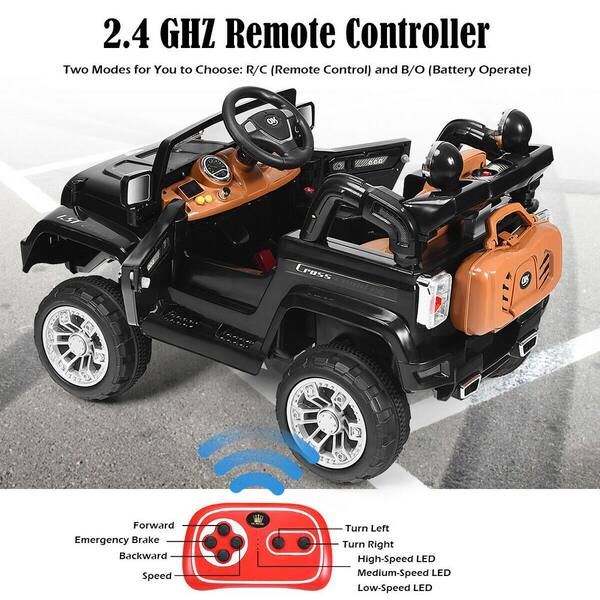 12V MP3 Kids Ride On Truck Jeep Car RC Remote Control w/ LED Lights Music 