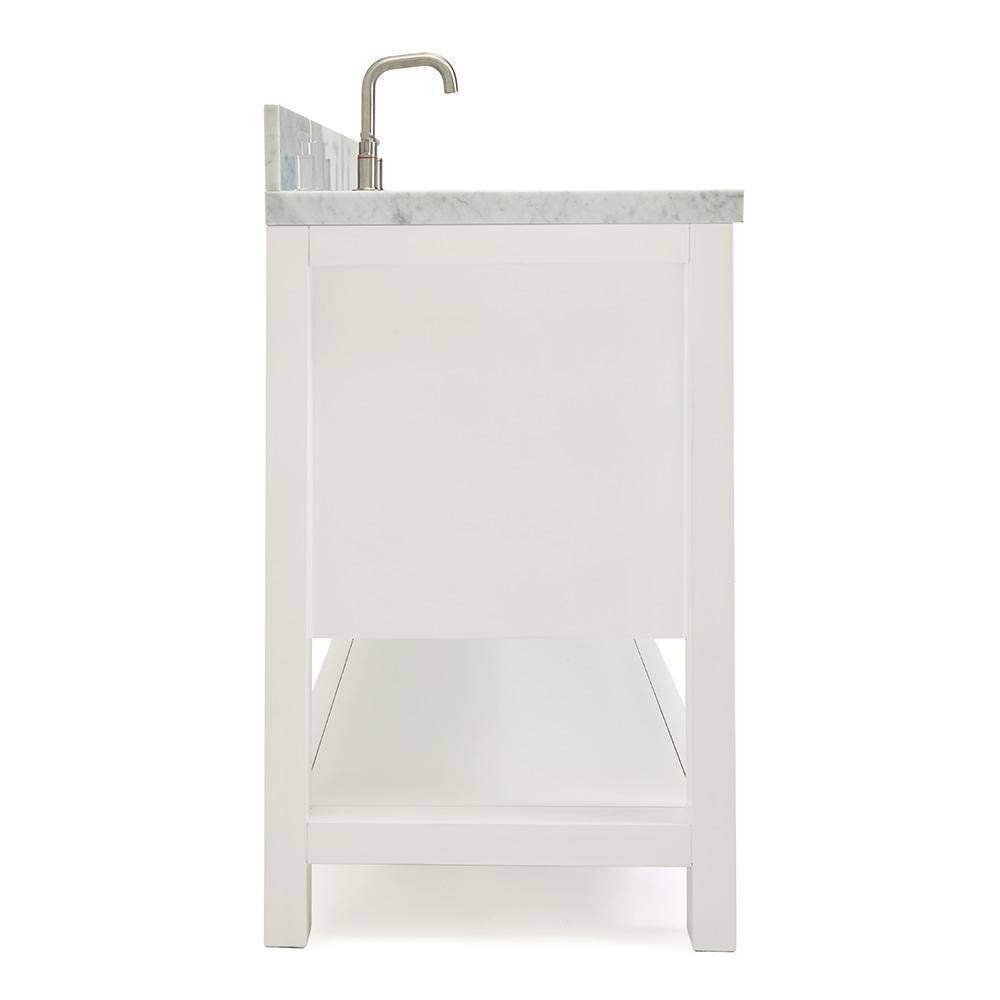 Magnolia 61" White Marble Top Freestanding Bathroom Vanity