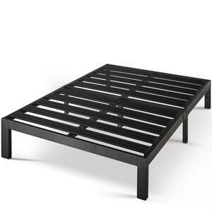 Rocky Base E 14 in. Black California King Metal Platform Bed, Patented Wide Steel Slats