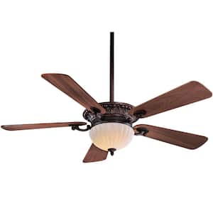 Volterra 52 in. LED Indoor Volterra Bronze Ceiling Fan with Light and Wall Control