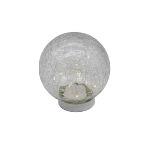 Battery Operated Golden Crackle Glass Globe Light with Fairy String Lights