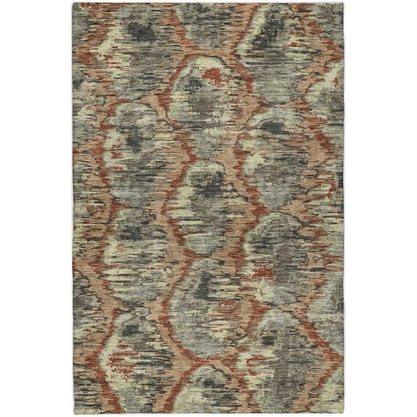 Dream Shag Premium Machine Washable Abstract ADS767 Copper 10 ft. x 14 ft. Area Rug