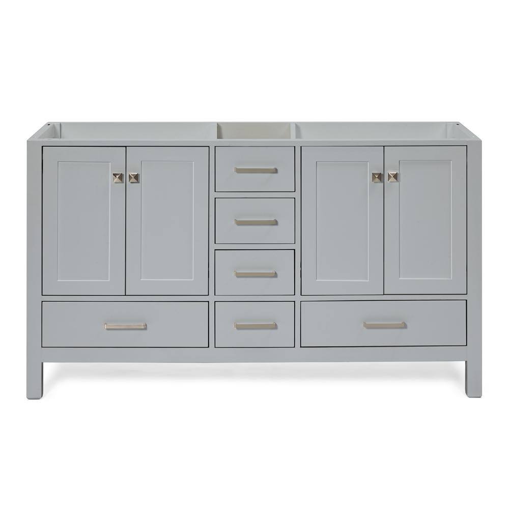 Cambridge 60" Gray Double Freestanding Vanity Cabinet